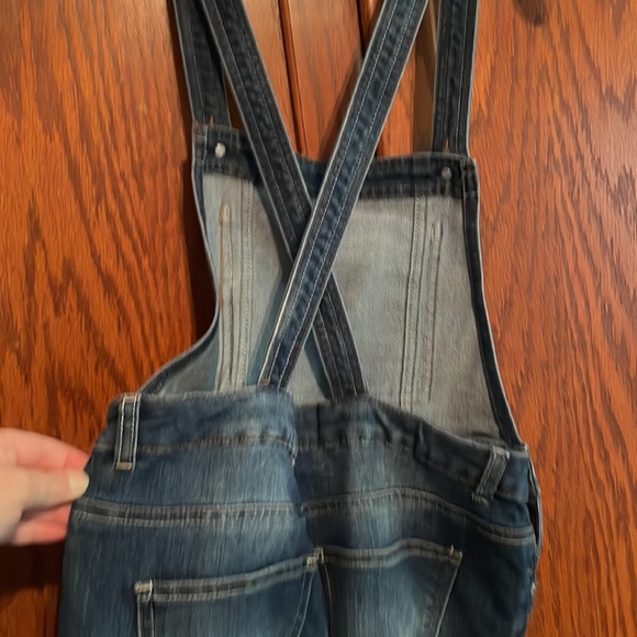 Almost Famous Blue Jean Overalls Size 7 - Picture 3 of 8